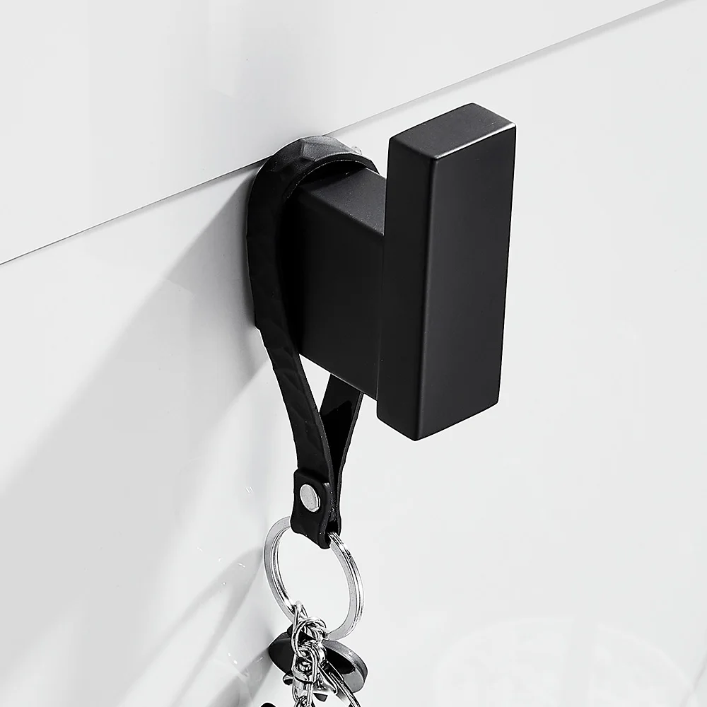 3pcsset matte black bathroom decoration accessories set stainless steel wall mount towel rack bar toilet paper robe hook free global shipping