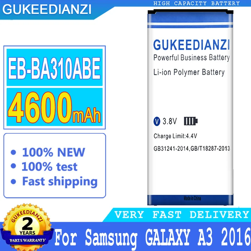 EB-BA310ABE de batería de gran potencia, 4600mAh, para Samsung GALAXY A3, edición 2016, A310, SM, A310F, A3100, EB, BA310ABE