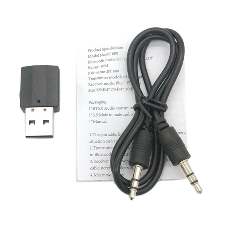BT600 2In1 BT 5.0 o Receiver Transmitter Wireless Adapter Mini 3.5mm AUX Stereo for TV PC Car Speaker | Электроника