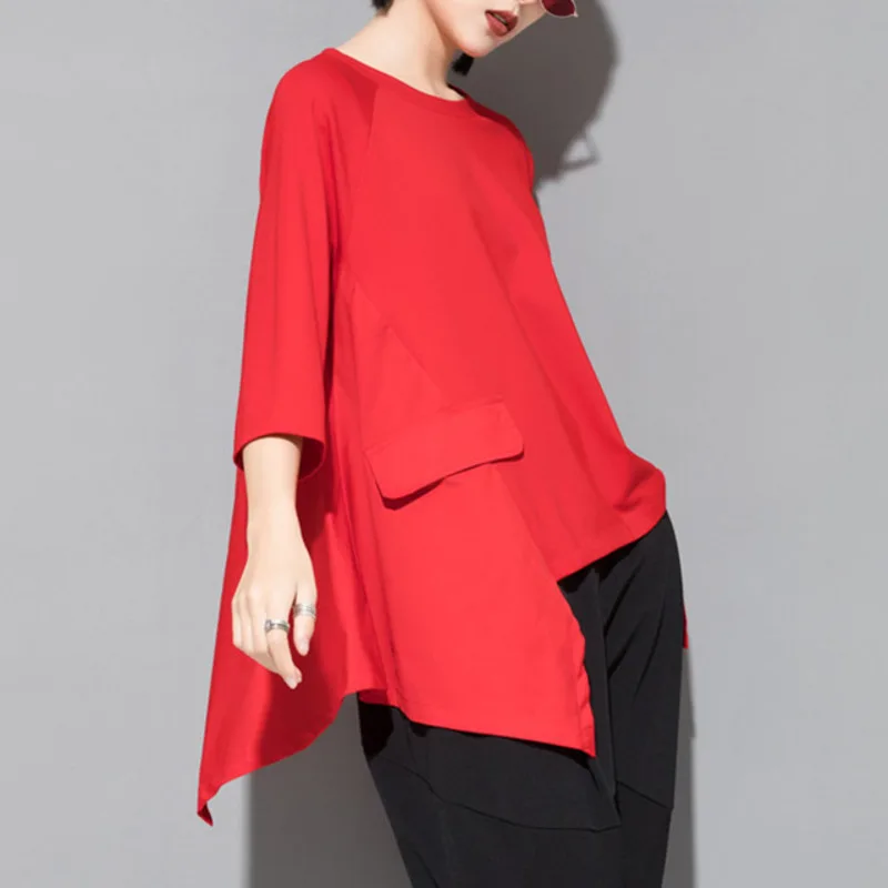 XUXI женская футболка летняя черная белая красная новинка 2019 необычная версия