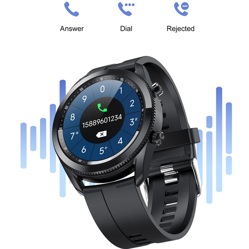 Модные двухсторонние мужские Смарт-часы с вращающейся рамкой и пульсометром ЭКГ