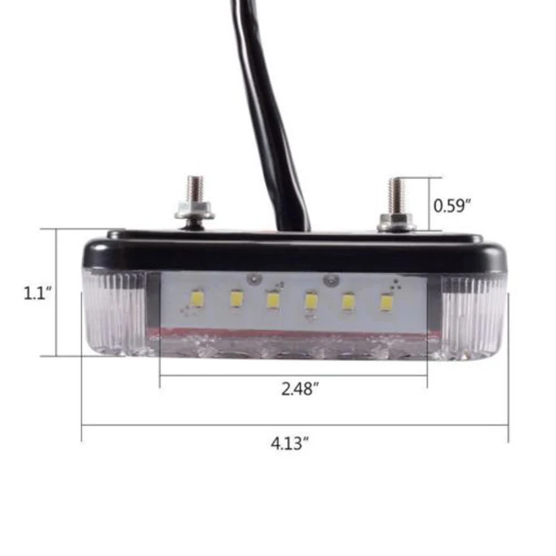 

License Plate Truck Lamp Trailer Caravans ABS DC 12V 2Pcs Set Bright LED Stop Reverse Shock Resistant Brand new