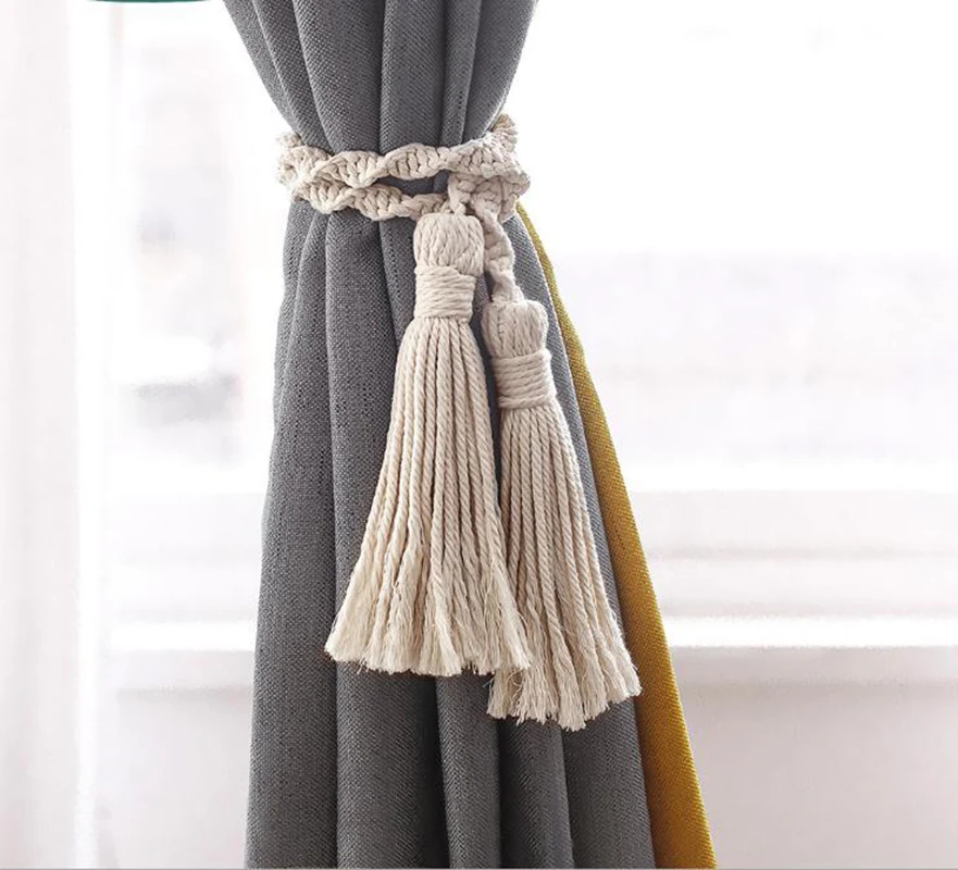 Плетеная хлопковая занавеска 103 см ручной работы в сельском стиле декоративная