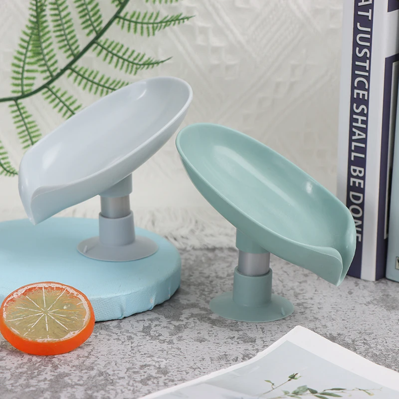 

Stand Leaf Shape Bathroom Supplies Bathroom Gadgets Accessories Self-Draining Bathroom Soap Dish Sponge Case Holder Box