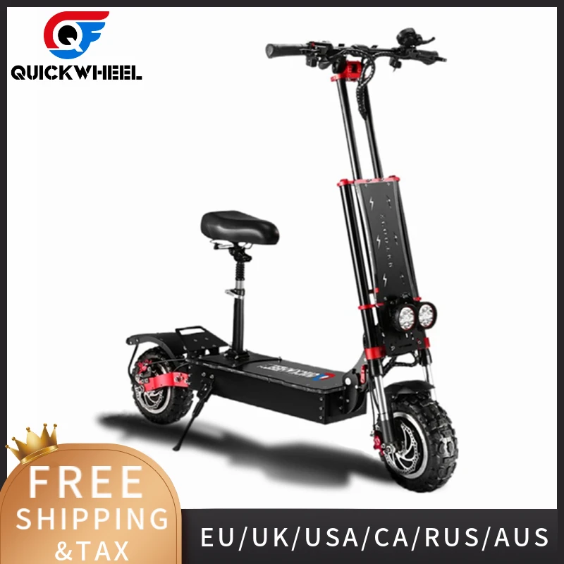 

2021 Quickwheel Original 60V Explorers Pro 5600W Motor Cheap 11inch 13Inch Two Wheel Foldable Adult Electric Scooter