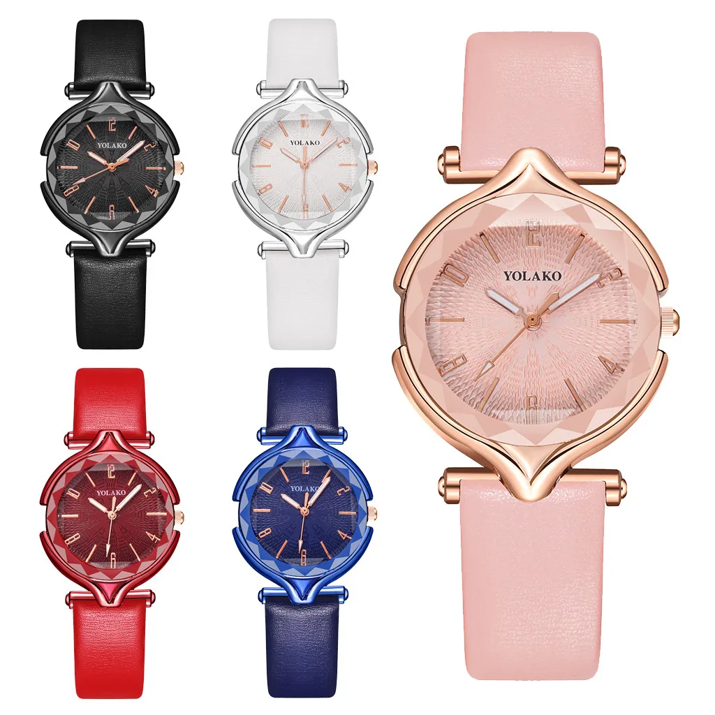 Женские часы с кожаным ремешком Кварцевые аналоговые наручные 03 *|Женские