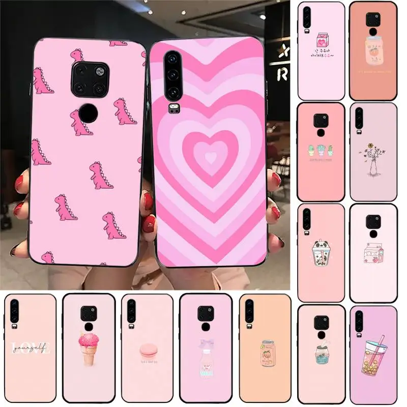 

Kwaii pattern Girly pink Wallpapers Case For Huawei Y6 7prime 9prime Y5 Y6Prime 2018 Nova 3E mate10 20lite 20Pro funda case
