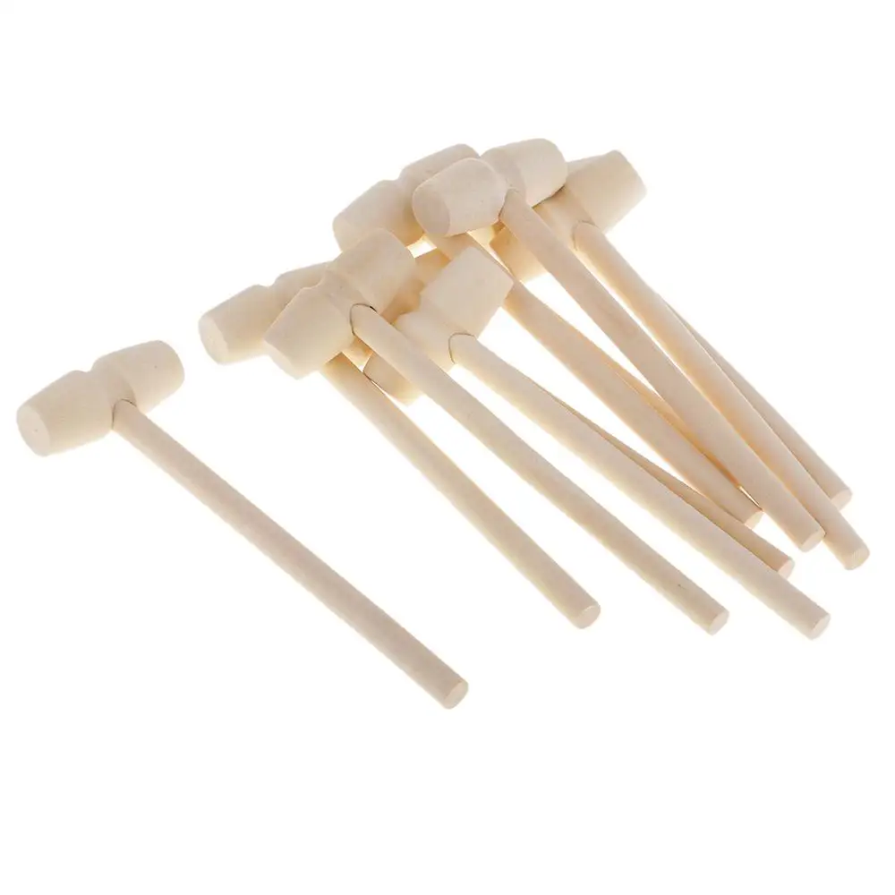 

100pcs Mini Wooden Hammer Balls Toy Pounder Replacement Wood Mallets Baby