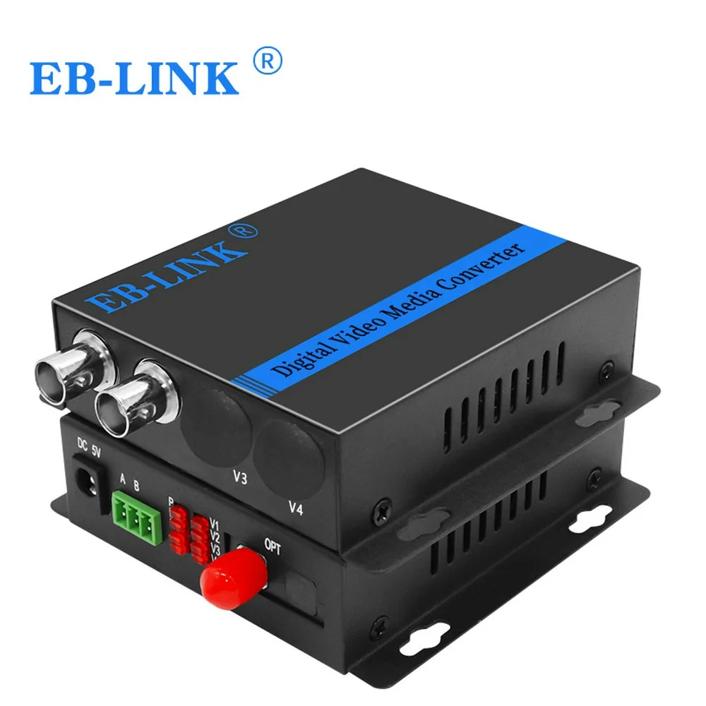 1Pair 2 Channel Digital Video Fiber Optical Media Converters Extender Single Mode FC Fiber Optic Up to 20Km for CCTV Security