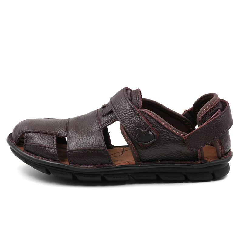 COSIDRAM Роскошные Натуральная кожа летние туфли мужские сандалии модные пляжная