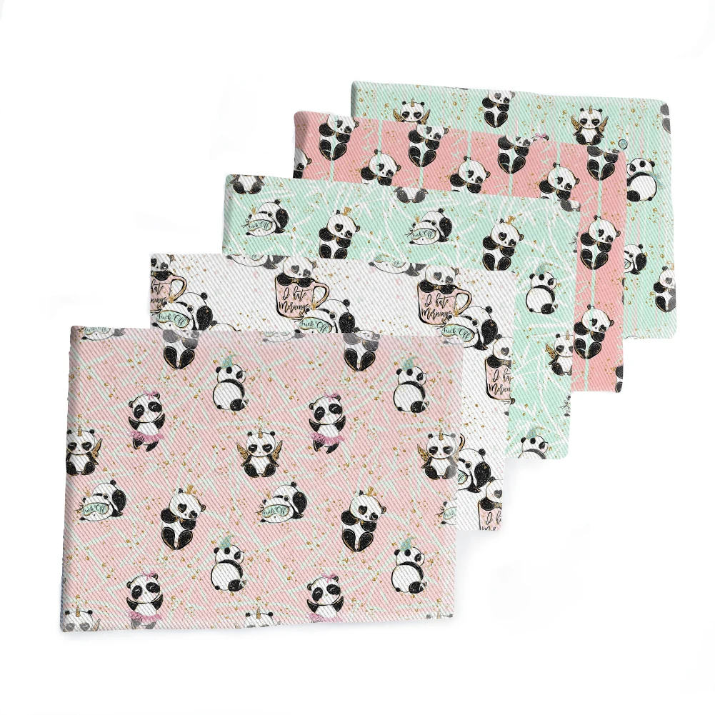 Ткань мультфильм панда животные Печатный полиэстер 50*145 см хлопок саржевая ткань