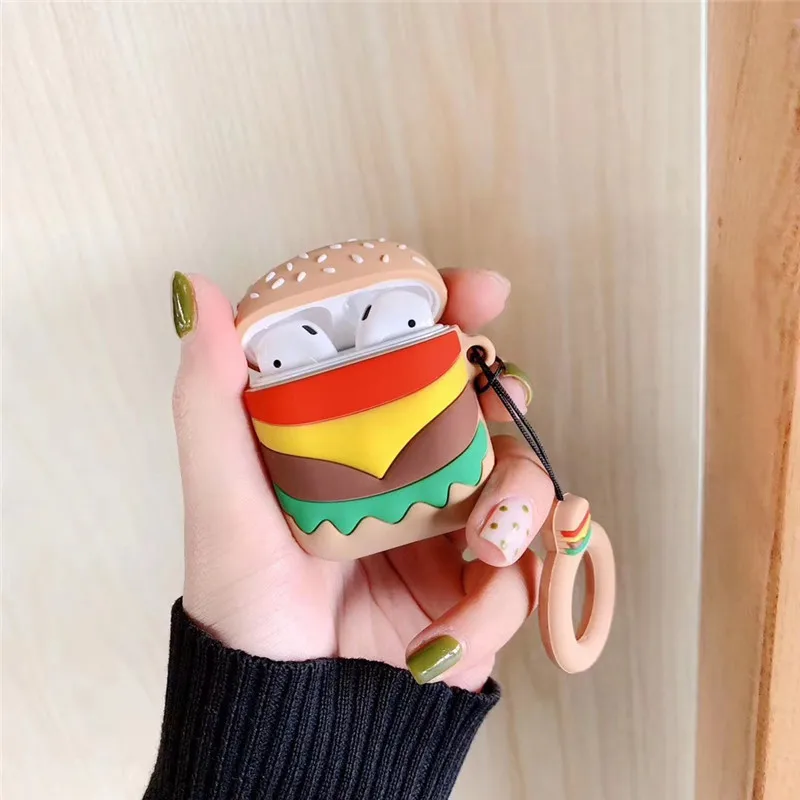 Fun Cartoon French Fries Wireless For Airpods Air Pods Eaphone Charging Box Case Couples Soft TPU Cover Cases With The Ring | Электроника