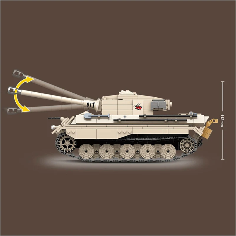 Military Series German King Tiger Heavy Tank Building Blocks WW2 Army Weapon Soldier Figures Bricks Sets Toys Gifts for Children | Игрушки и
