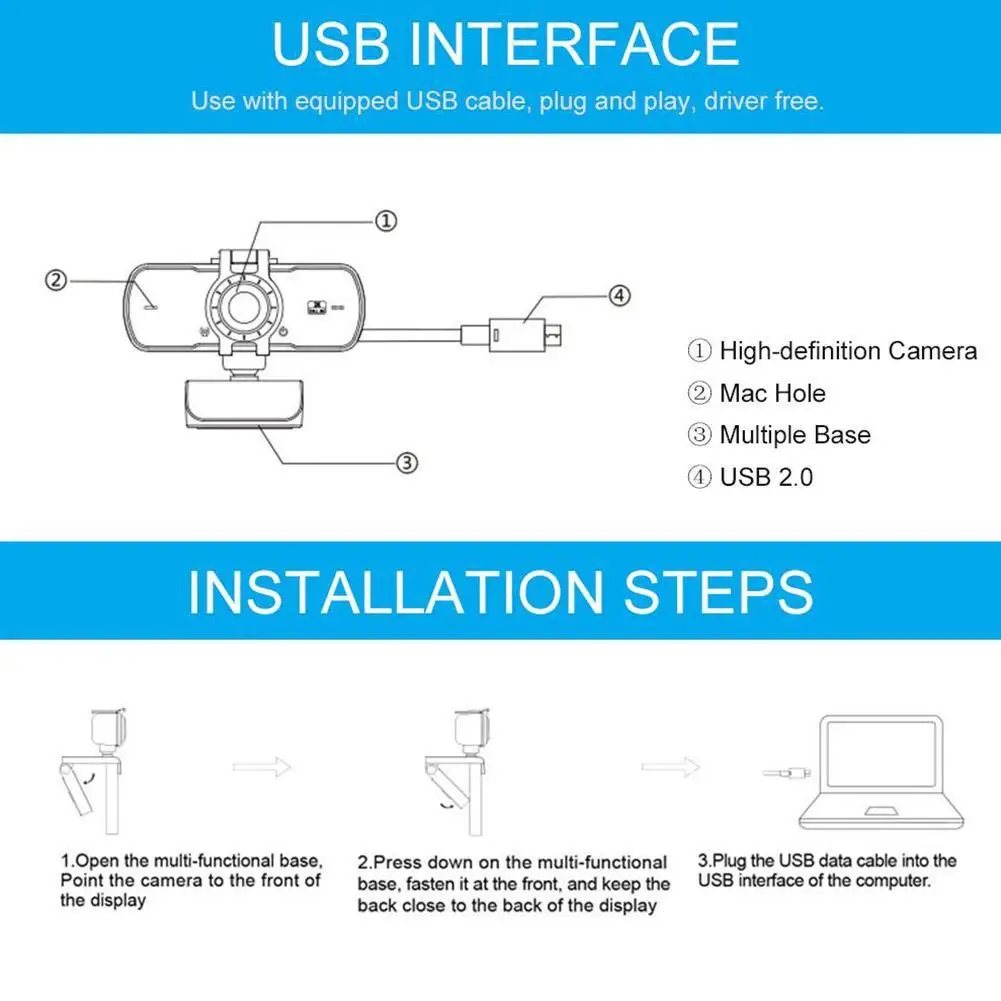 

Computer Equipment Web Camera Auto Focus USB Web Camera With For PC Computer Microphone Y6Z3