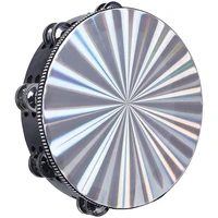 tambourines for adults 10 inch radiant double row jingle percussion hand held drum music instrument for church party