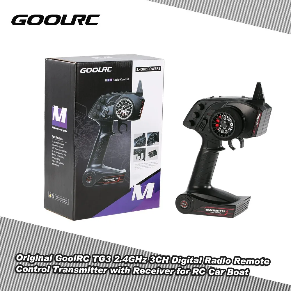 

GoolRC Original TG3 2.4GHz 3CH Digital Radio Remote Control Transmitter with Receiver for RC Car Boat Parts & Accessories