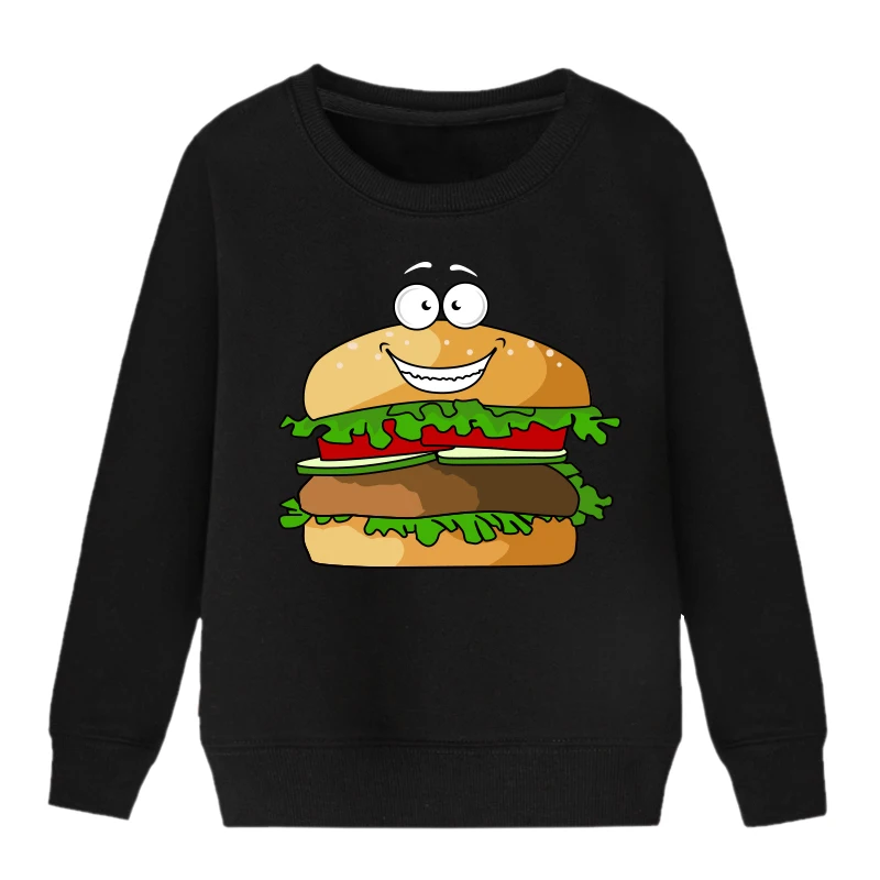 

Kids Sweatshirts Hoodies Cartoon Print Coke Burger Fries Baby Boys Girls Clothes Clothing Infant Toddler Children Hoodied Tops