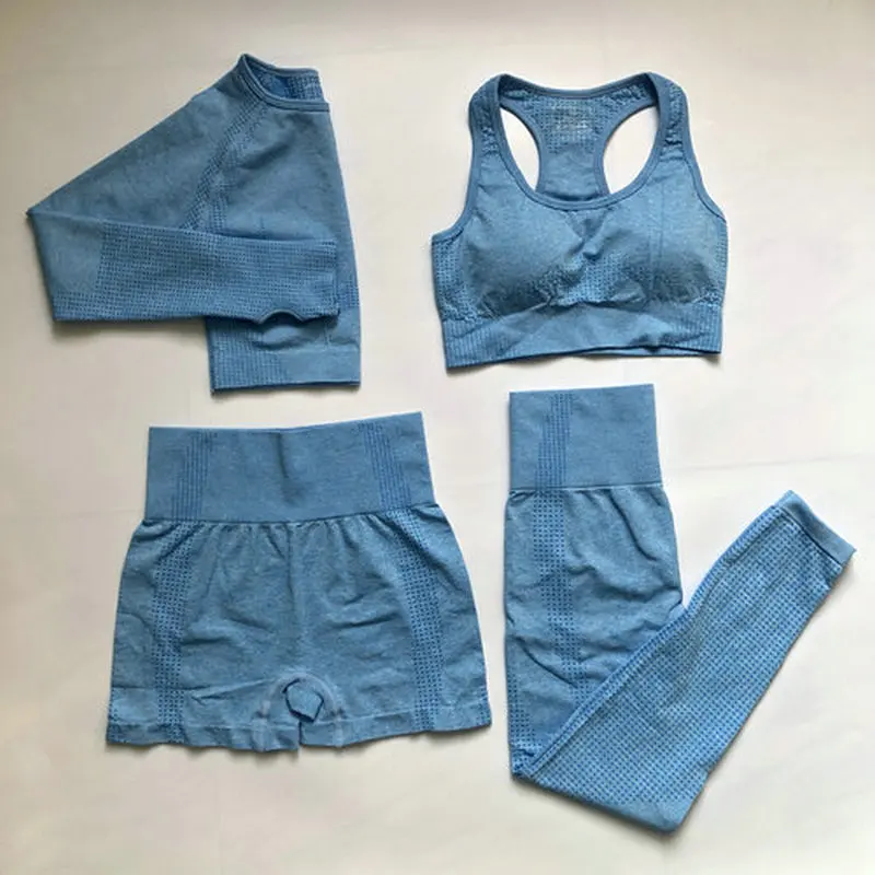 Женские спортивные костюмы для фитнеса бесшовный комплект йоги одежда