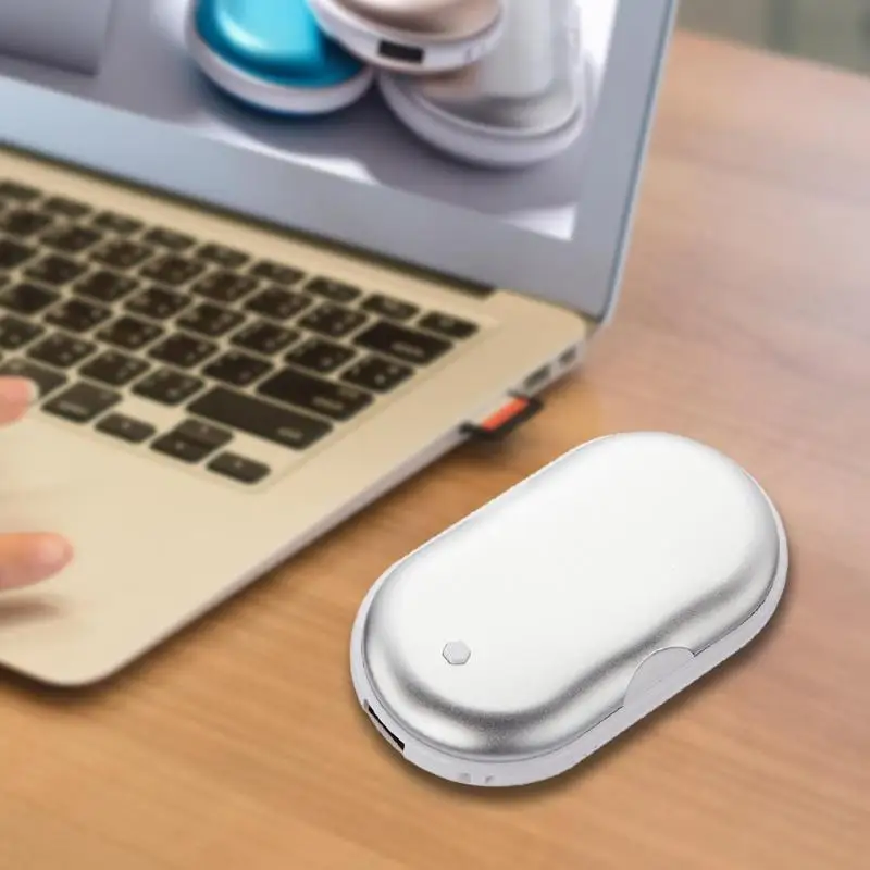 5 в электрический зимний грелка для рук с зарядкой от USB, галька, двухсторонний нагрев, мини, долговечный карманный внешний аккумулятор, 2 в 1