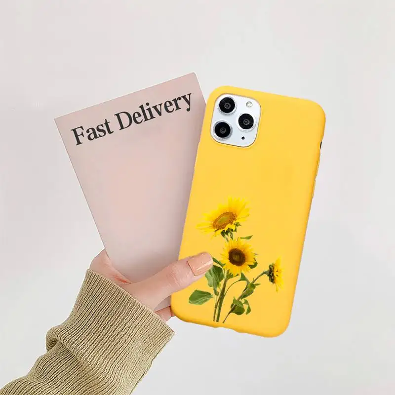 

sunflower Luxury Unique Design Phone Case Candy Color for iPhone 6 7 8 11 12 s mini pro X XS XR MAX Plus