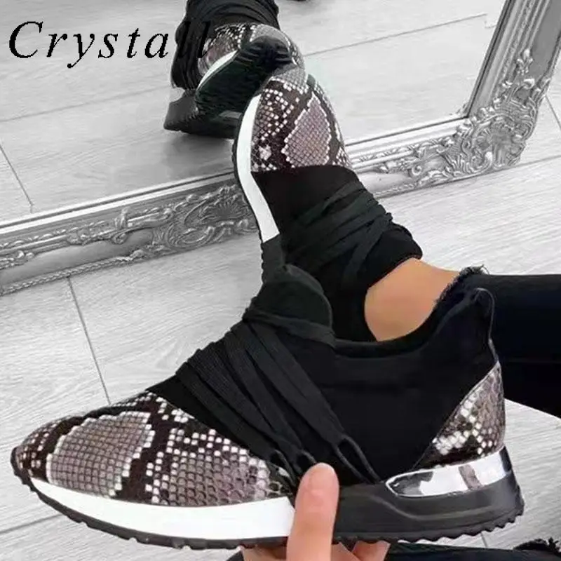 

Women's Platform Sneakers Casual Lace-Up Female Sports Shoes for Women 2022 Fashion Comfort Lady Footwear New Tenis Masculino