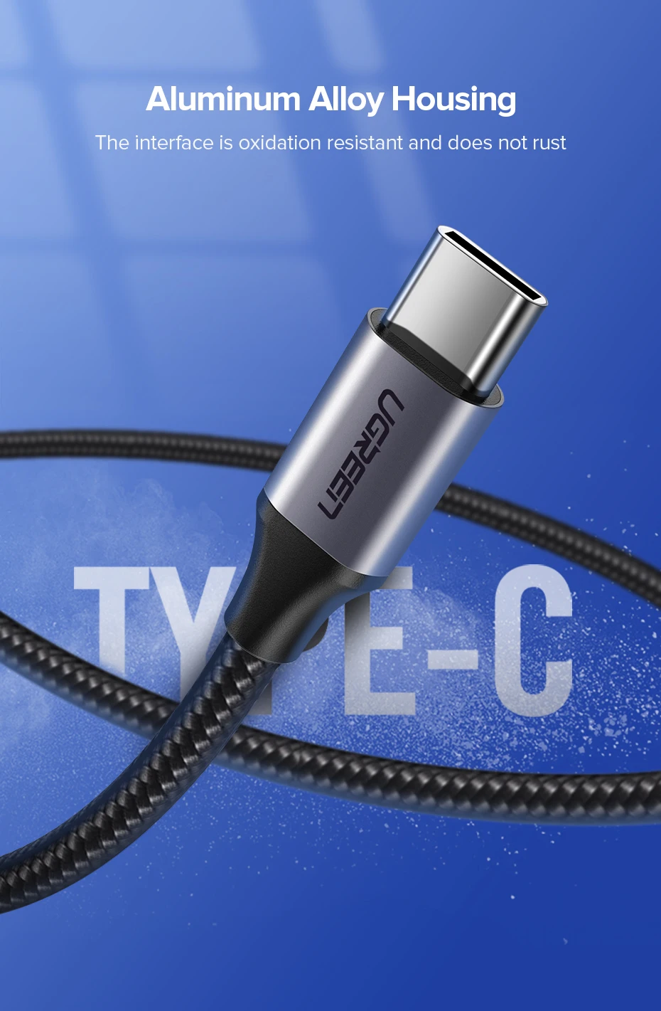 Ugreen usb type-c кабель передачи данных для быстрой зарядки зарядное устройство для samsung s9 s8 huawei xiaomi9 usb c кабель короткий 2 м Android 90 градусов