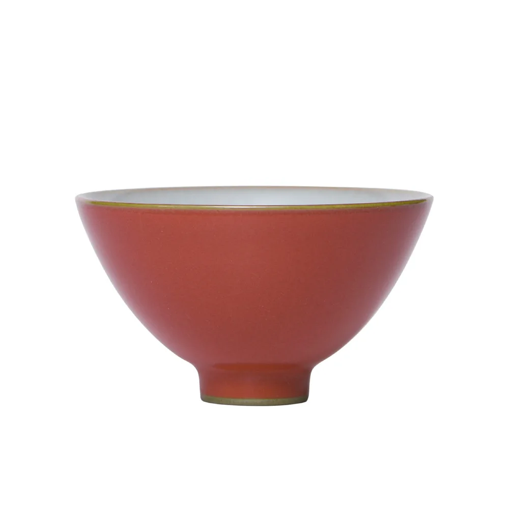 

120ml Flaming Cup Chinese Retro Handmade Random Texture Color Glaze High Temperature Firing Ceramic Teacup Porcelain teacup
