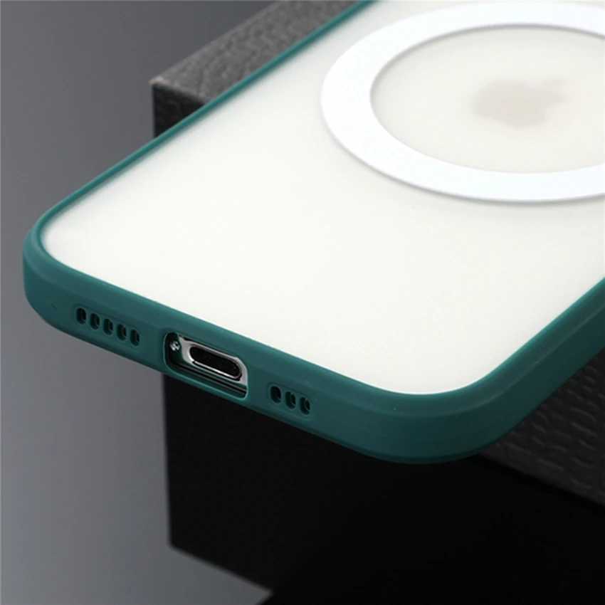 

Wireless Charge Transparent PC Phone Case For iPhone 12 Pro Max Mini Magnetic Cover For iPhone 12 Coque Metal Lens Etui Funda
