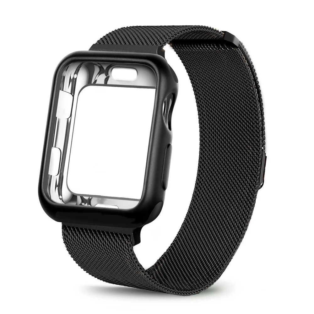 Чехол + ремешок для часов apple watch 4 полоса 40 мм 44 (наручных iwatch 5) Watch 1/2/3 42 38 Миланская