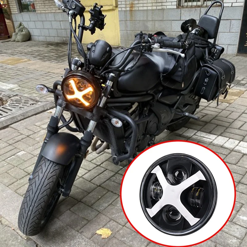 Мотоциклетные 7-дюймовые круглые светодиодные фары DRL дальний/ближний свет 50 Вт 30