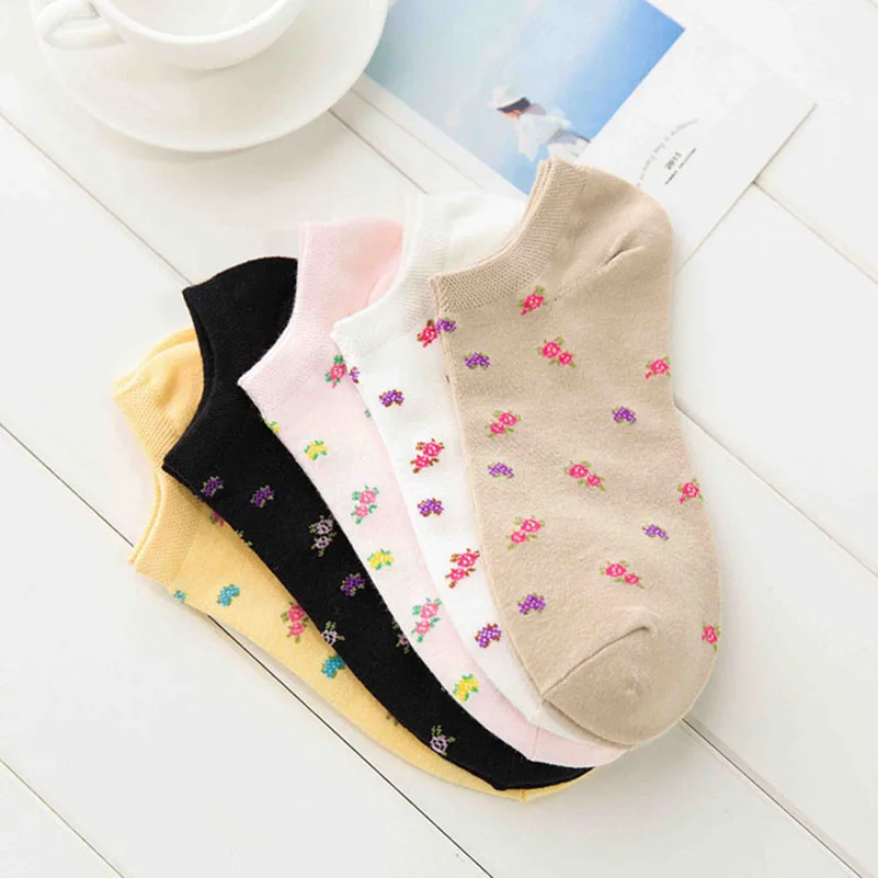 5 пар женские летние дышащие Носки с рисунком мороженого | Женская одежда