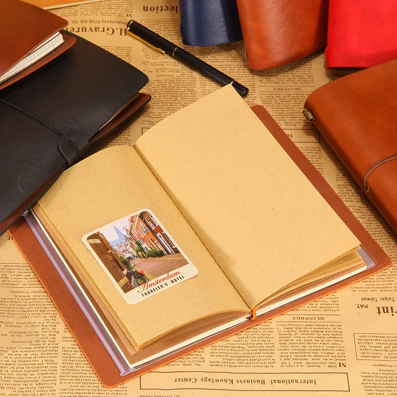 Soft Leather Travelers Notebook Planner DIY Creative Vintage Travel Journal Diary Notepads TN Spiral Daily Memo Notebooks Gifts |