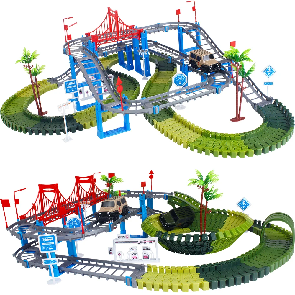 Набор волшебных гоночных треков для самостоятельной сборки гибкий рельсовый