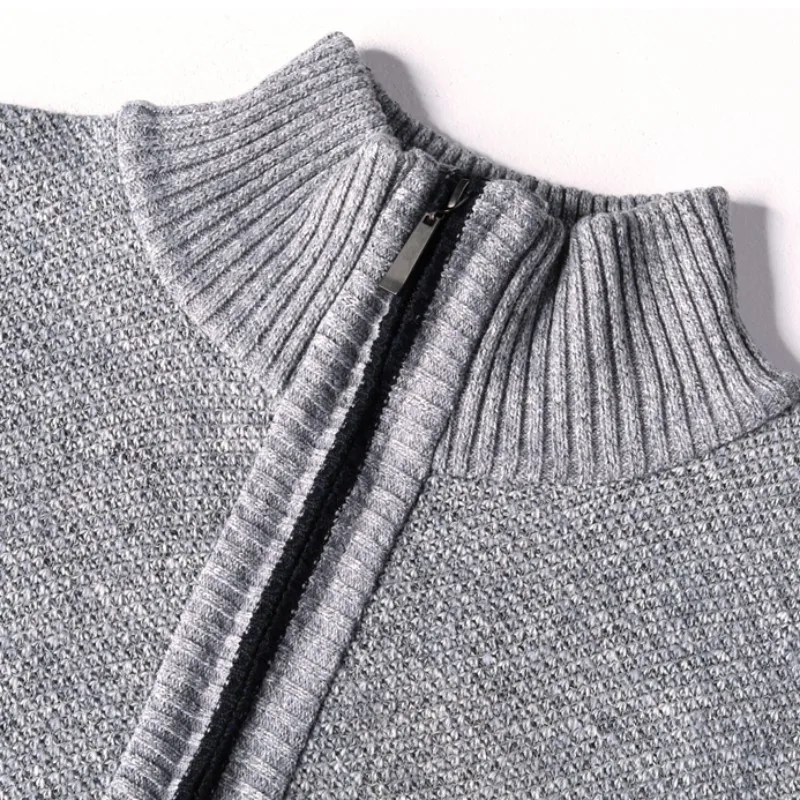 

Autumn New Mens Zipper Turtleneck Sweater Long Sleeve Slim Fit Casual Knit Top Man Pullover Knitwear Pull Homme Sweaters 3XL