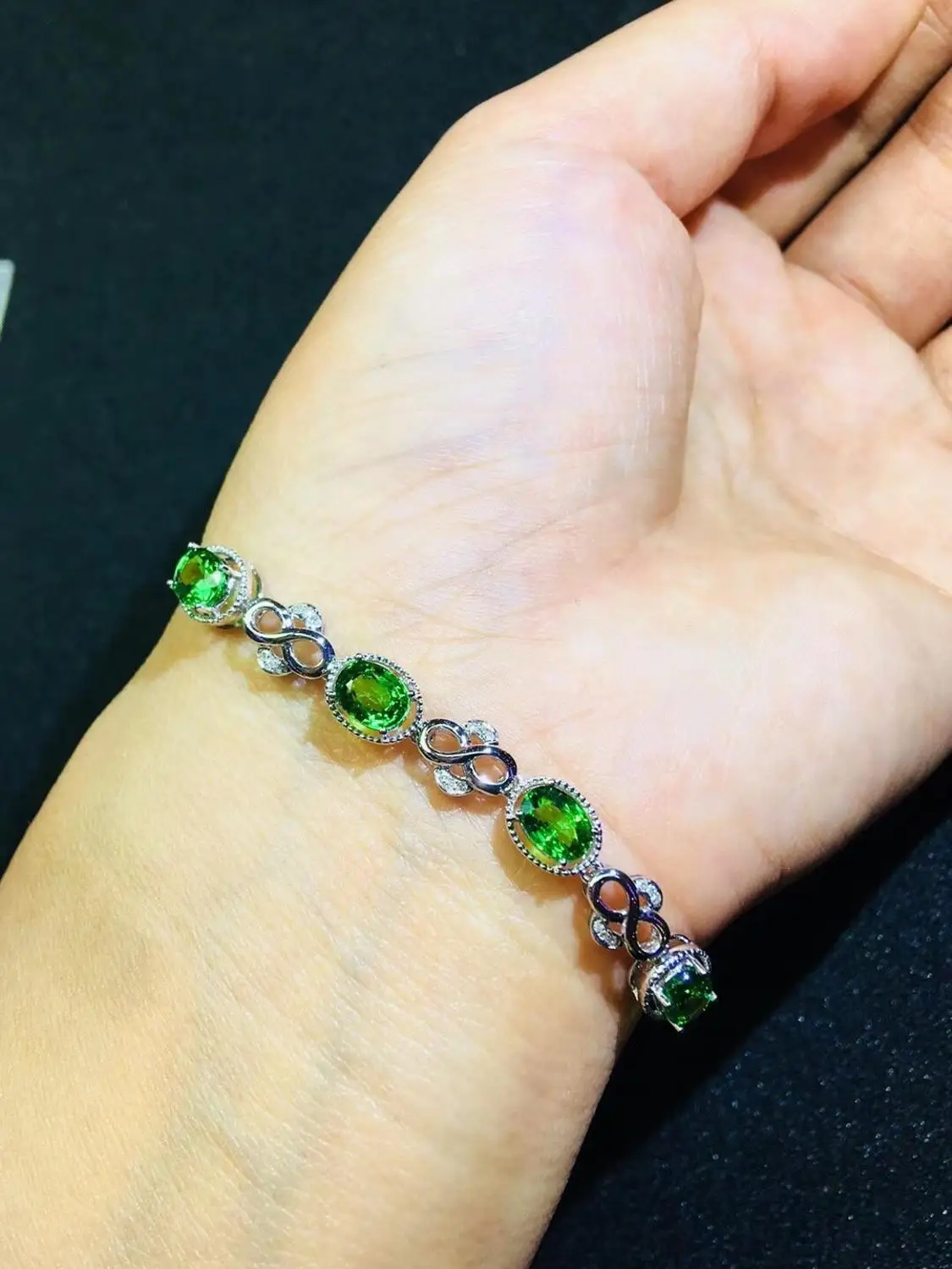 T702 Fine Jewelry Gold AU750 G18K 100% Natural 4.0ct Tsavorite Gemstones Jewellery Bracelets for women | Украшения и аксессуары