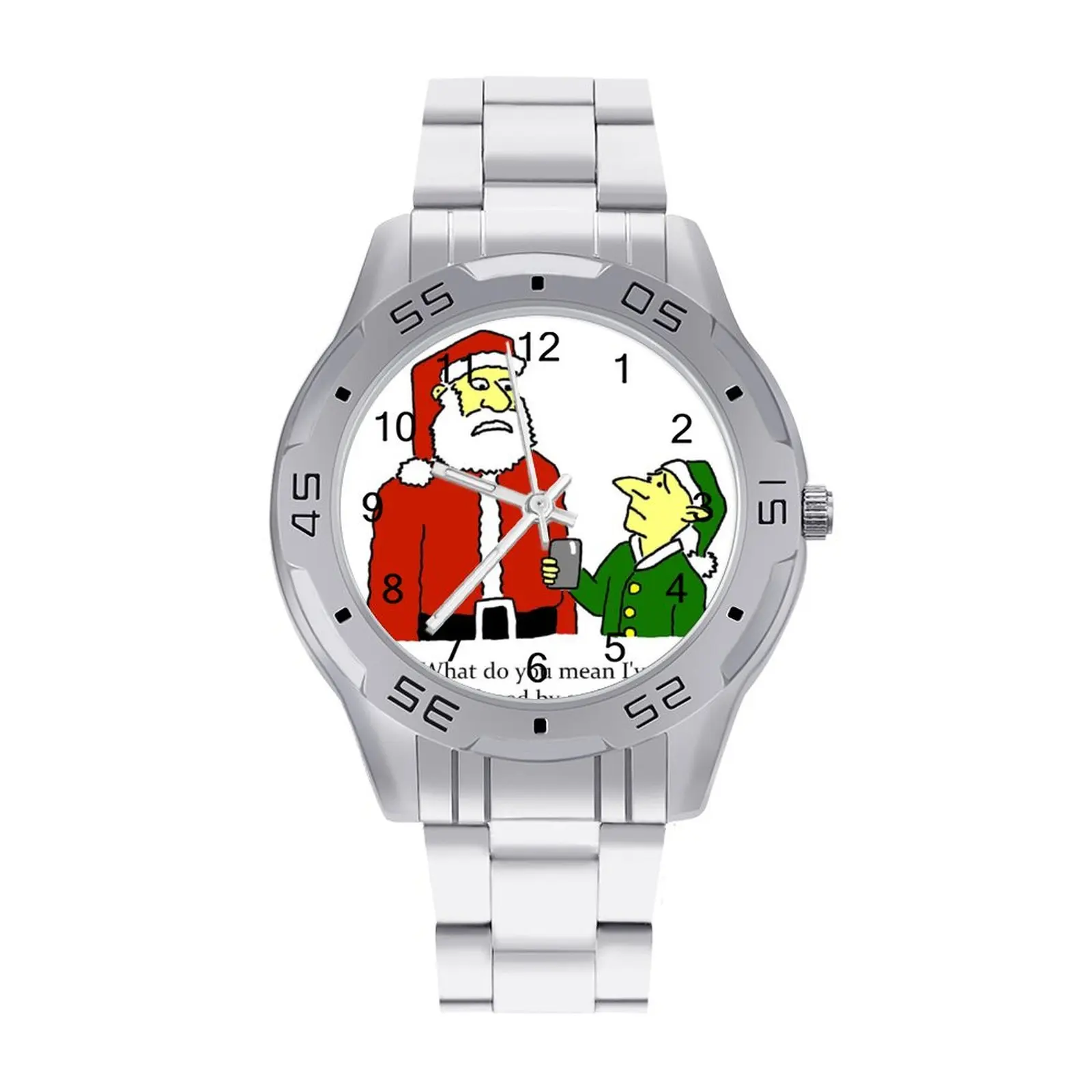 

Кварцевые часы с Санта Клаусом, стальной дизайн, наручные часы, подростковые спортивные Необычные Высококачественные наручные часы