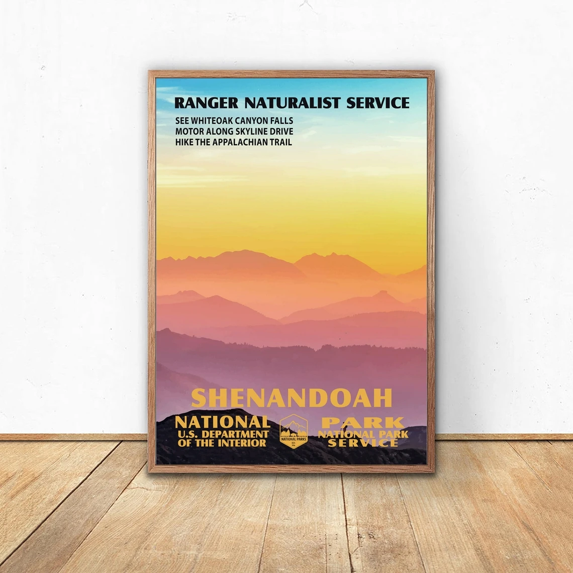 

Постер в национальном парке Шенандоа, художественное искусство в национальном парке, Походное искусство в кемпинге, WPA постер WPA Art, Appalachian ...