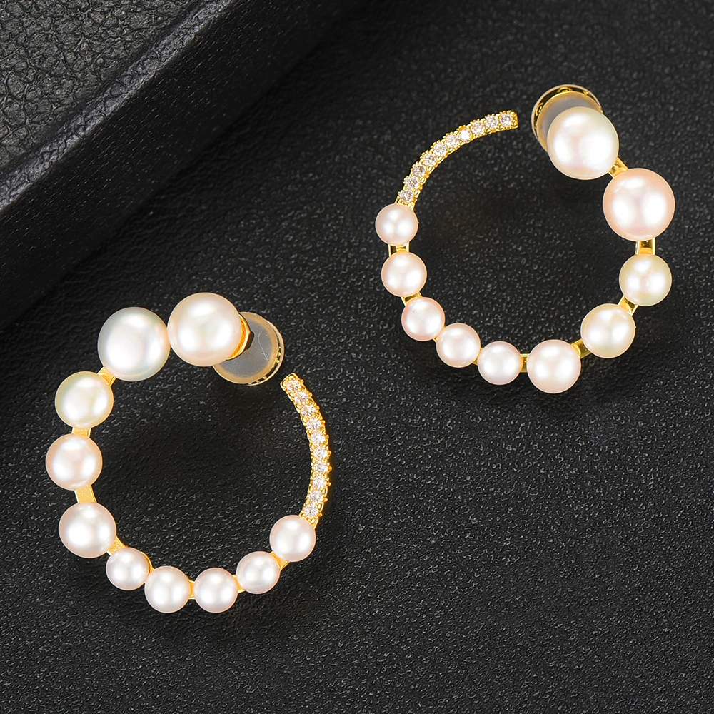 Missvikki роскошные популярные круглые жемчужные блестящие серьги Полностью