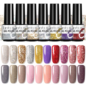 Отмачиваемый Гель-лак LILYCUTE, 7 мл, серия розовых блесток, УФ-гель для ногтей, блестящий полуперманентный дизайн ногтей, сухая светодиодный лампой