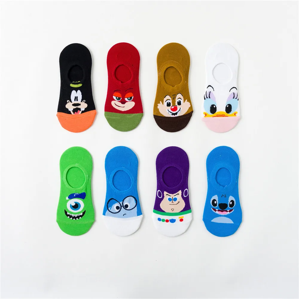 

New Arrival Disney Cotton Short Socks Slipper Cartoon Female Invisible Socks Women Girls Non-Slip Socks Duck Mouse Cartoon Socks