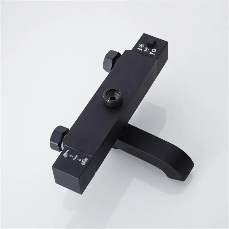 Черный Термостатический смеситель для душа ванной и клапан управления водой