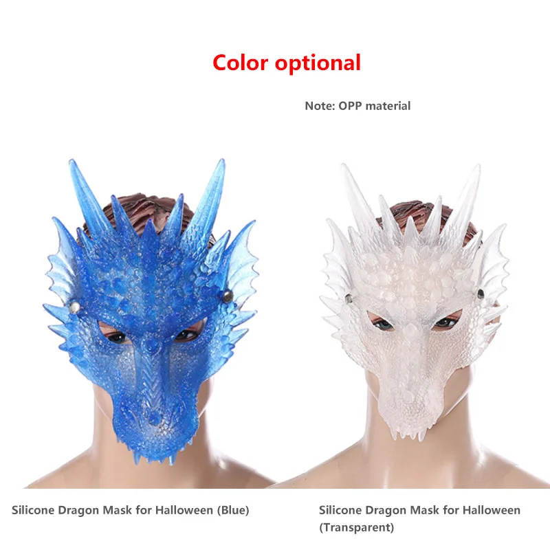 

3D Silicone Dragon Animal Mask Halloween Cosplay Mask Carnival Dance Party Cosplay Props Halloween Mask Adult Kids Party Mask