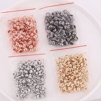 100pcs big hole beads clasp charms connector ccb gold plated beads for jewelry making diy bracelet necklace pendant connector