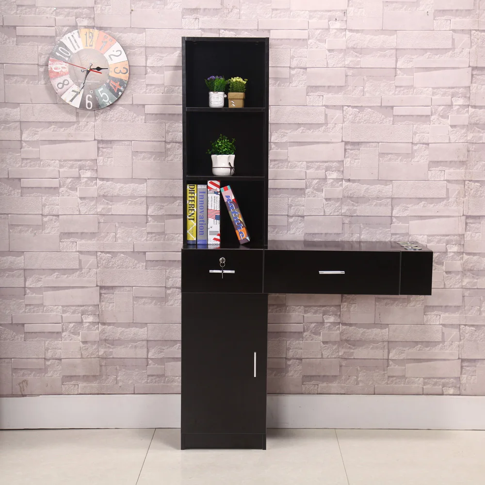 

Two Colors Wall Mount Beauty Salon Spa Mirrors Station Hair Styling Station Desk (170 x 101 x 33.5)cm