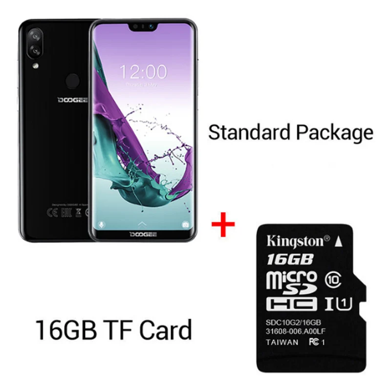 Black n 16GB Card DOOGEE N10 мобильный телефон Octa Core, 3 Гб оперативной памяти, Оперативная память 32GB Встроенная память 5,84 дюймов FHD+ 19:9 Дисплей 16.0MP Фронтальная камера 3360 мАч Android 8,1 4glte - Цвет: Black n 16GB Card