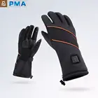 PMA термоперчатки с подогревом для электрических аккумуляторов Зимние перчатки для катания на лыжах и мотоциклах унисекс черные теплые перчатки с сенсорным экраном для улицы