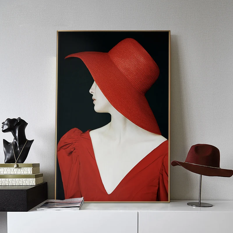 

Fashion Girl Illustration Wall Art Canvas Painting Minimalist Art Nordic Posters And Prints Wall Pictures For Living Room Decor