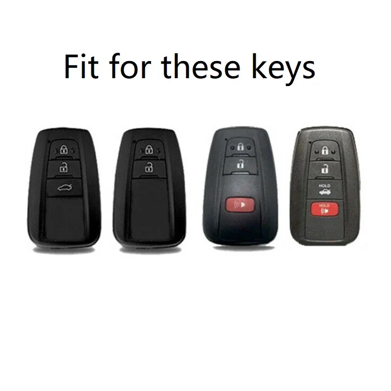

Aluminium Alloy Car Key Holder Cover Case Shell Chain For Toyota Camry Corolla C-HR CHR Prado 2018 2/3 Buttons Key Protection
