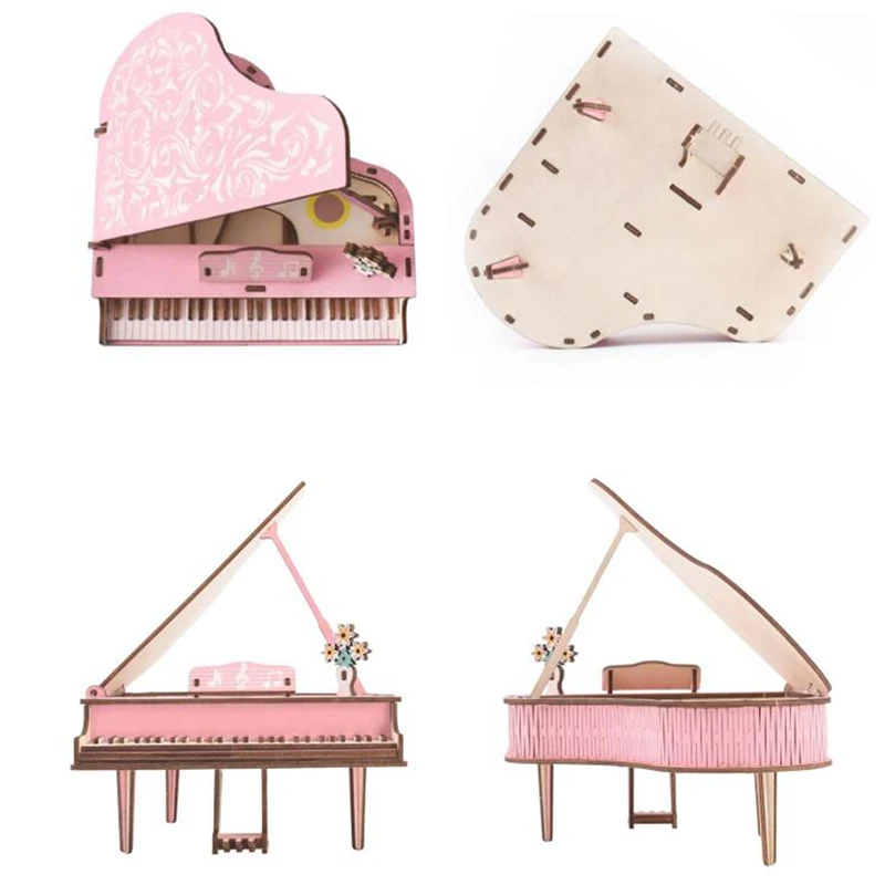 DIY Ручная сборка музыкальная шкатулка креативное пианино ручной работы для детей