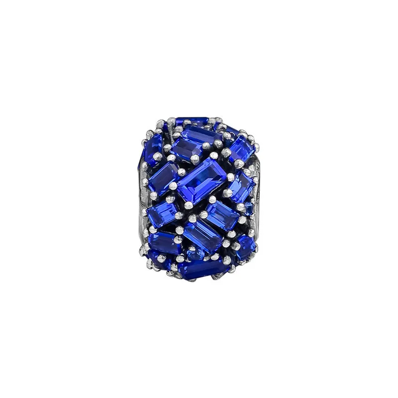 

Chiselled Elegance Beads for Jewelry Making Silver 925 Original Charm Beads for Bracelets Women Blue CZ Crystal Beads Jewelry
